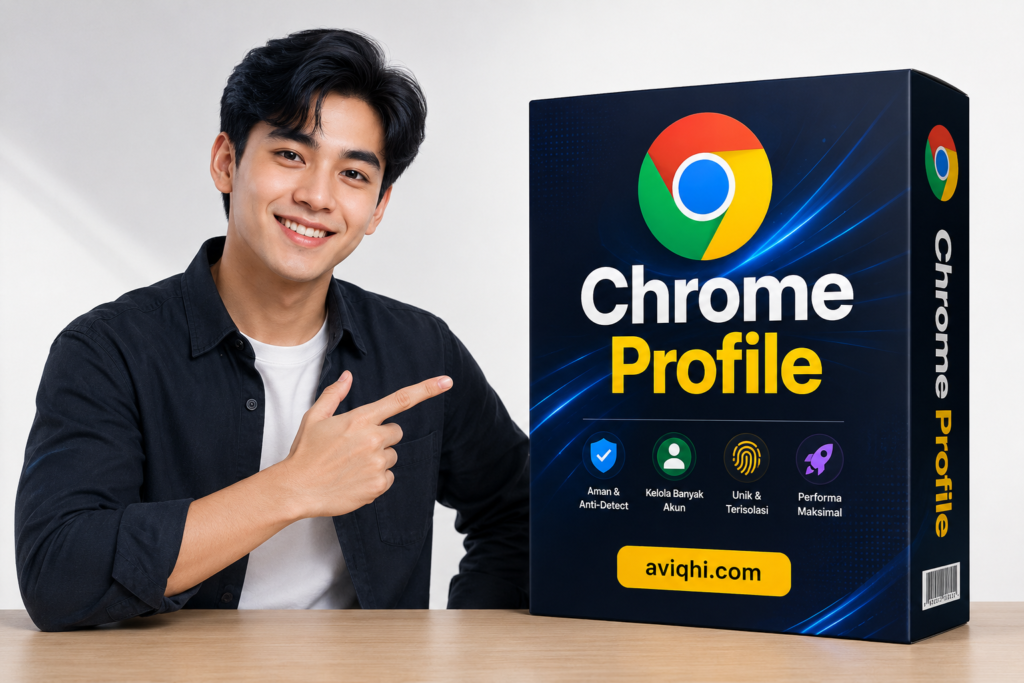 gambar produk chrome profile plus cowok ganteng nunjuk